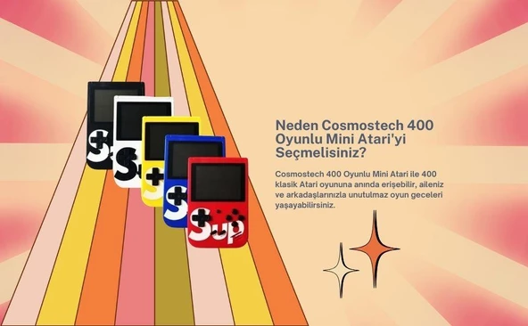 Cosmostech Sup Game Box Plus 400 Oyunlu Taşınabilir Mario Oyunlu Retro El Atarisi Siyah - 4