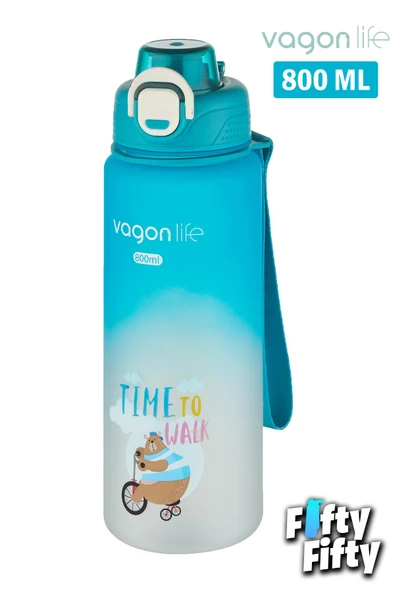 Vagonlife 800 ml Figürlü Su Matarası Çift Kullanım Pipetli Ve Rahat İçim Sticker Hediyeli-FFVGN-2352NEW800 - 5