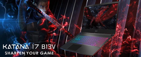 MSI NB KATANA 17 B13VGK-1287XTR I7-13620H 16GB DDR5 RTX4070 GDDR6 8GB 1TB SSD 17.3 FHD 144Hz DOS - 2