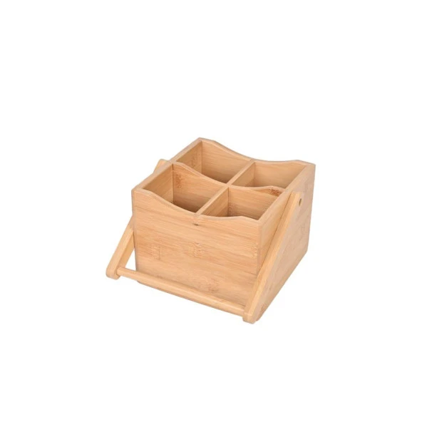 Bambu Kaşıklık 4 Bölmeli Kulplu