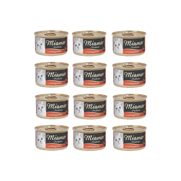 MİAMOR CİĞERLİ KEDİ KONSERVE YAŞ MAMA 85 GR (12 Adet) - 1