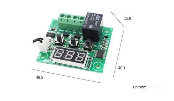 W1209 12V DC Dijital Termostat Sıcaklık Kontrol Devresi Sensörlü - 2