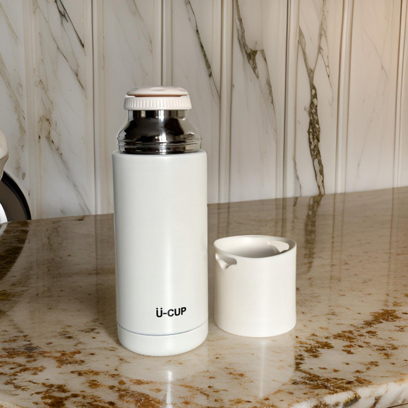 Stainless Steel Bardaklı Kayışlı 350 Ml Günlük , Şık, Modern , Hediyelik Termos . - 4