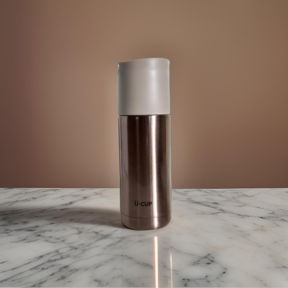 Stainless Steel Bardaklı Kayışlı 350 Ml Günlük , Şık, Modern , Hediyelik Termos . - 4