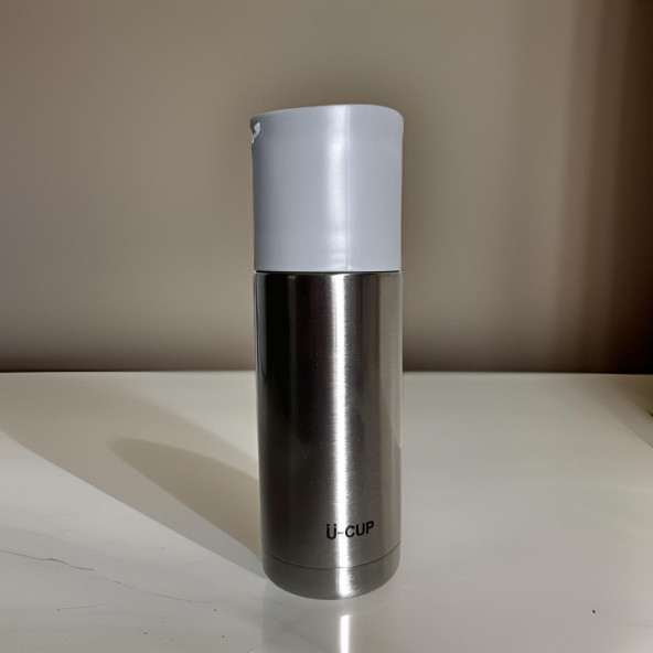 Stainless Steel Bardaklı Kayışlı 350 Ml Günlük , Şık, Modern , Hediyelik Termos .