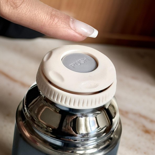 Stainless Steel Bardaklı Kayışlı 350 Ml Günlük , Şık, Modern , Hediyelik Termos . - 2