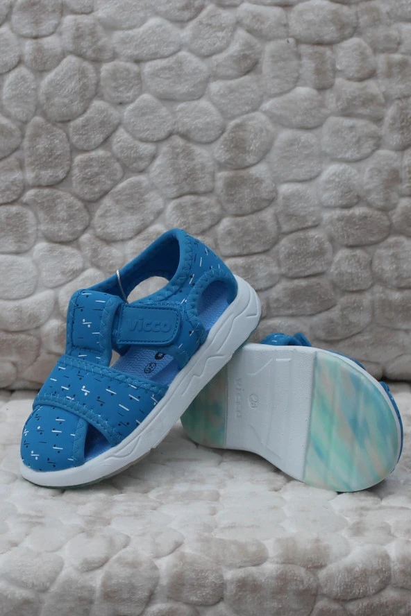 Vicco 332.E24Y.306 Bumba III Mavi Phylon Çocuk Sandalet - Resim 4