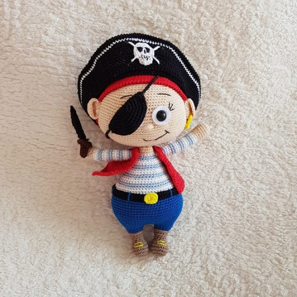 Korsan Kostümlü Bonnie Amigurumi Organik Oyuncak