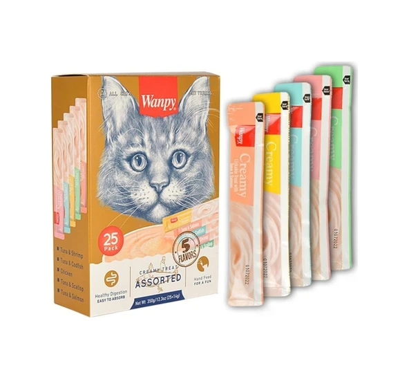 Wanpy Hüptrik Sıvı Ödül Kedi 75 Adet Karışık ürün görseli