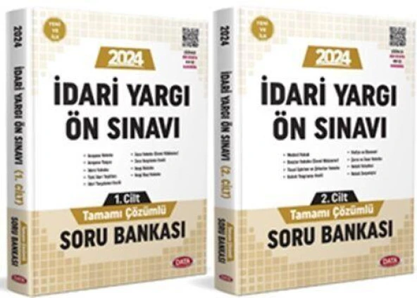 2024 İdari Yargı Ön Sınavı Tamamı Çözümlü Soru Bankası 1 - 2 Cilt Data Yayınları