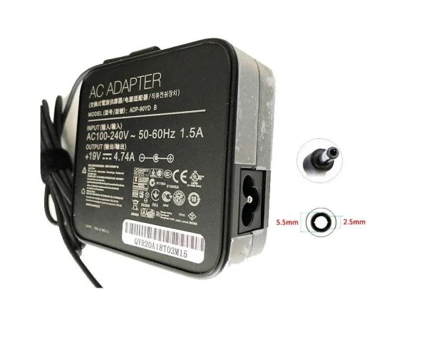 Asus A7C A7D A7Db A7F A7G Notebook Adaptörü, Şarj Aleti Cihazı 90W (Wall Tip)