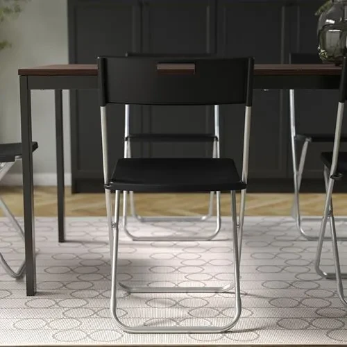 IKEA Gunde Katlanabilir Sandalye Taşınır Siyah Galvanizli Çelik - 3