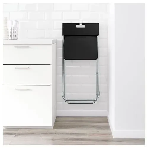 IKEA Gunde Katlanabilir Sandalye Taşınır Siyah Galvanizli Çelik - 2
