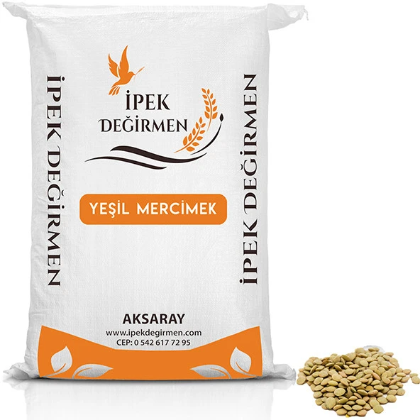 İpek Değirmen 1 KG Yerli Yeşil Mercimek Yüksek Proteinli Köy Mercimeği