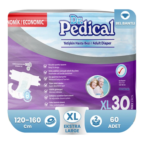 Dr.Pedical Tekstil Yüzeyli Hasta Bezi Ekstra Büyük Boy(XL) 30'lu 60 Adet ürün görseli 1
