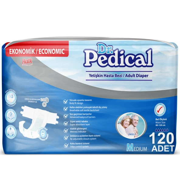 Dr.Pedical Hasta Bezi Medium 30 Luk Bel Bantlı -bariyerli 4 Pkt(120 ADET) - 2