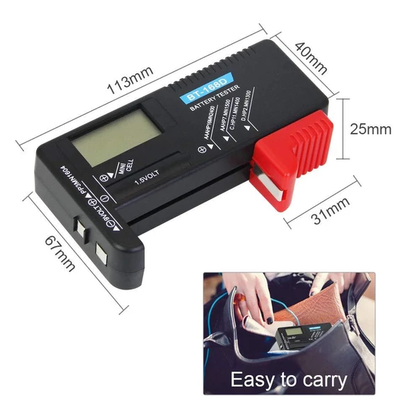 Wellhise BT-168D LCD Dijital Pil Test Cihazı - 3