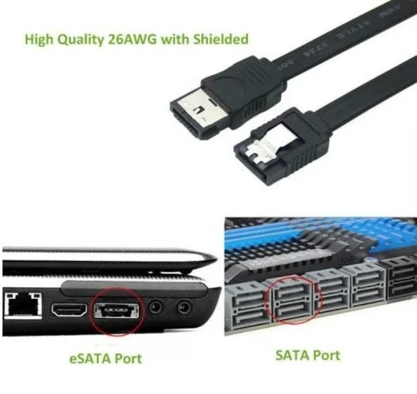 NAVİDATA Esata Sata 7pın 3 Gbps Esata To Sata 100cm Sata To Esata 1m - 5