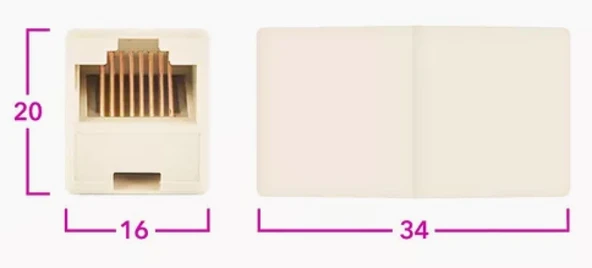 Hadron hd4062 25li Adsl Cat5 Cat6 Rj45 Dişi dişi-RJ45 Birleştirici-İnternet kablo uzatma ara adaptör RJ45 Ara aparat 25 adet - 8