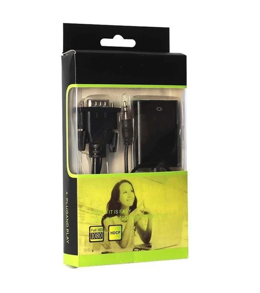 Concord Vga To Hdmı Dönüştürücü (htv) 3.5mm Aux Kablo (48cm) + Microusb To Usb Kablo (50cm) - 4