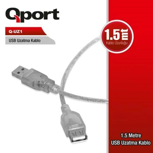 Qport Q-uz1 1.5 Metre Usb uzatma Kablo