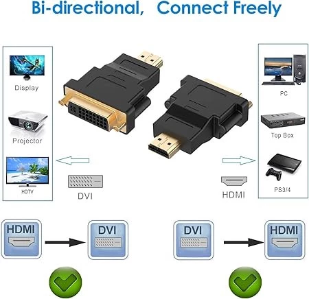 NAVİDATA Hdmı Erkek Dvı Dişi Çevirici Hdmi To Dvi 24+5 Dönüştürücü Hdmi Dvı - 3