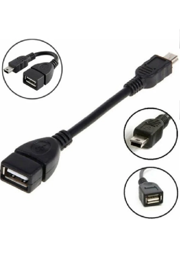 NAVİDATA 15M 5 PİN MİNİ USB OTG KABLO-MİNİ 5 PİN OTG USB KABLO