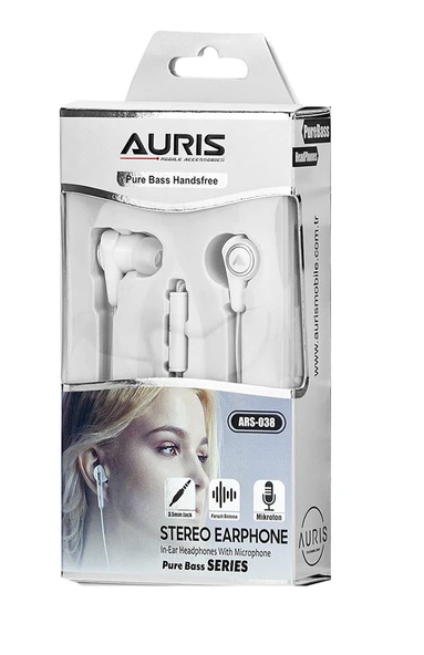 AURİS ARS-HF038 KABLOLU KULAK İÇİ KULAKLIK BEYAZ - 3