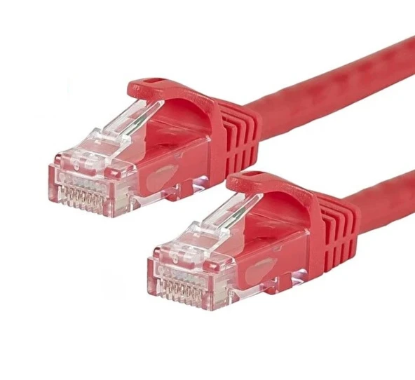 FLAXES FNK-601K 1M CAT6 KABLO 23AWG 1 METRE CAT6 KABLO PATCH KABLO KIRMIZI