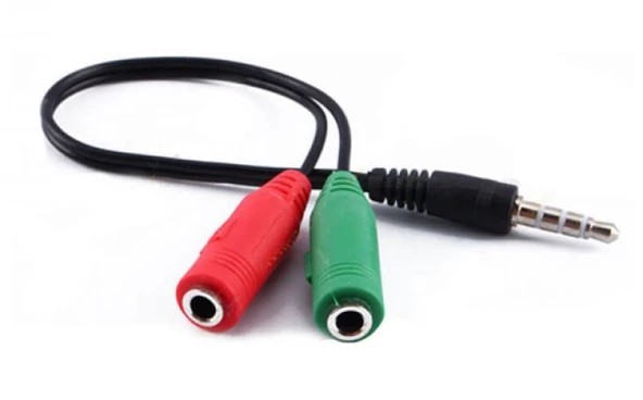 HADRON HN4708 KULAKLIK MİKROFON KULAKLIK AYIRICI MİKROFON ÇEVİRİCİ DÖNÜŞTÜRÜCÜ KABLO 20 CM 2 DİŞİ 1 ERKEK - 3