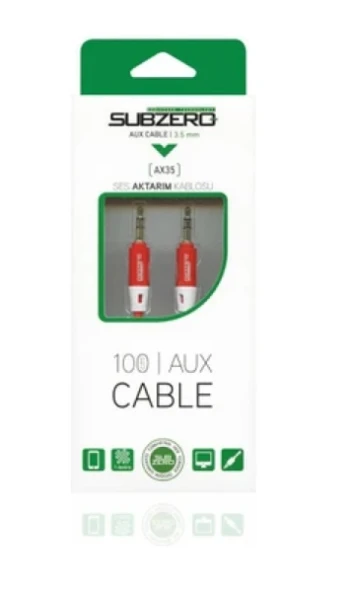 SUBZERO AX35 1M AUX KABLO 3.5MM 1 METRE SES KABLOSU-KIRMIZI - 5