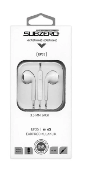 SUBZERO EP35 MİKROFONLU LİIGHTNING İPHONE KULAKLIK 6/6S/6 PLUS-5/5S/5C/5SE-4/4S/-3/3GS/3G UYUMLU İOS KULAKLIK - BEYAZ - 3