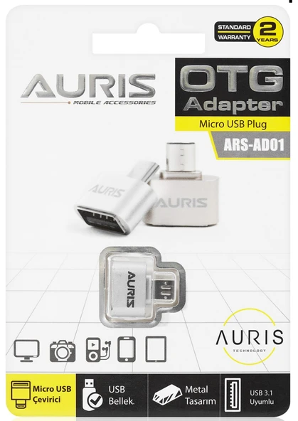 Micro Metal Otg Çevirici Usb Dönüştürücü Adaptör Auris Ars-ad01 - 3