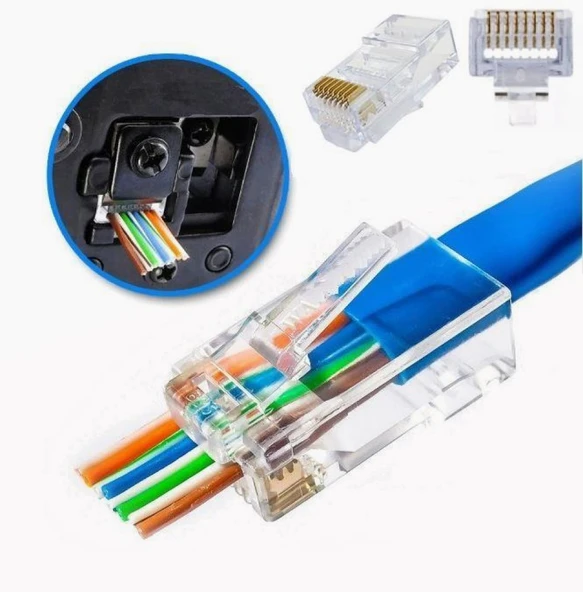 Q-J600Y CAT6 50 ADET EZ-RJ45 JACK YENi NESiL KONNEKTÖR - 2