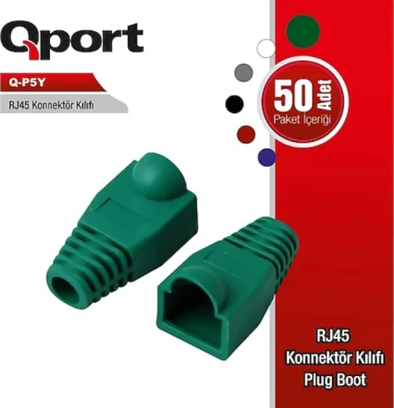 QPORT Q-P5Y RJ45 KONNEKTÖR KILIFI 50'Lİ PAKET RJ45 KILIF 50 ADET