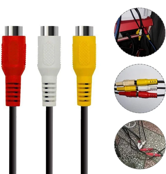 Navidata 3 Rca Aux 3.5 mm 4 Boğum Aux- 3rca 3.5mm Stereo 30 cm Dişi Kablo - 6