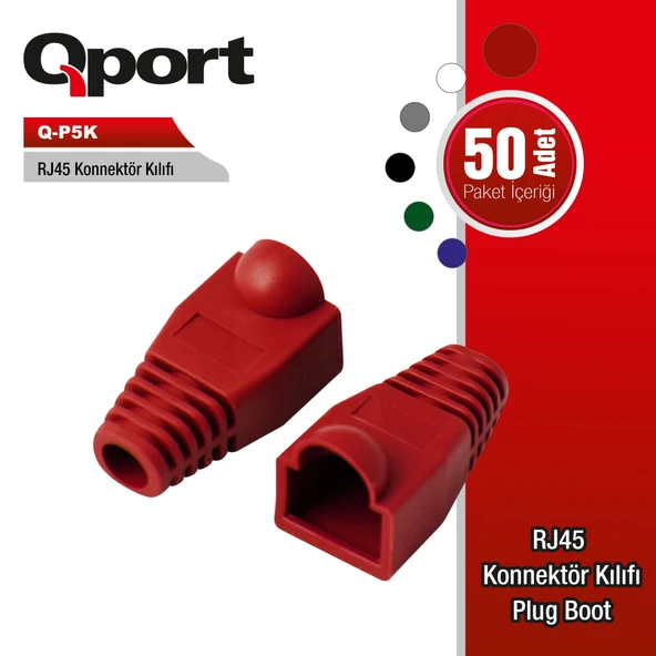 QPORT Q-P5K RJ45 KONNEKTÖR KILIFI 50'Lİ PAKET RJ45 KILIF 50 ADET