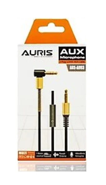 Auris Ars-au03 Mikrofonlu Aux Kablo 3.5mm Yaylı Altın Uçlu Siyah - 5