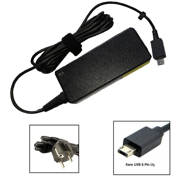 Versatile Lpa70as 6 pin Asus Uyumlu X205T,X205TA,E205SA,E202SA,R209ha,fd0015t,Tp200sa,R209t,R209ta Tp200s Adaptör Şarj Aleti - 2