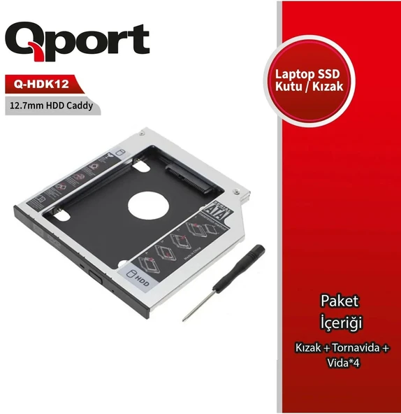 QPORT Q-hdk12 Ssd/hdd 12,7mm Notebook Kızak SSD CADDY