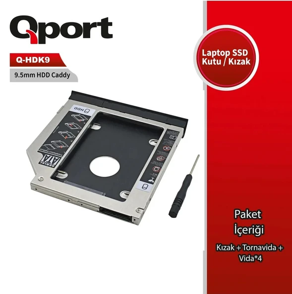 QPORT Q-HDK9 SSD/HDD CADDY 9.5MM NOTEBOOK SSD KIZAK 9,5MM