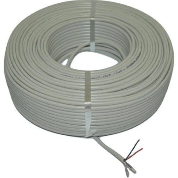 AWRA 2+1 2x0.50mm 100 Metre Cctv Kablo - 100m Cctv Kamera Kablosu