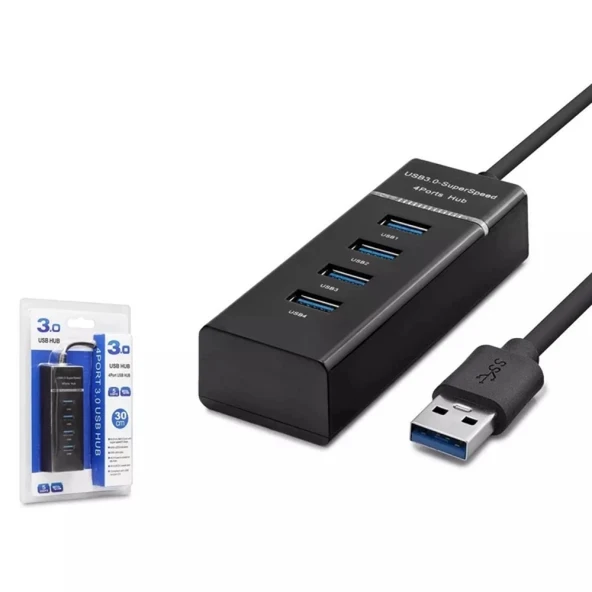 Hadron Hdx7017 3.0 Usb Hub Usb 3.0 1 Port Usb 2.0 3 Port 27cm - 3