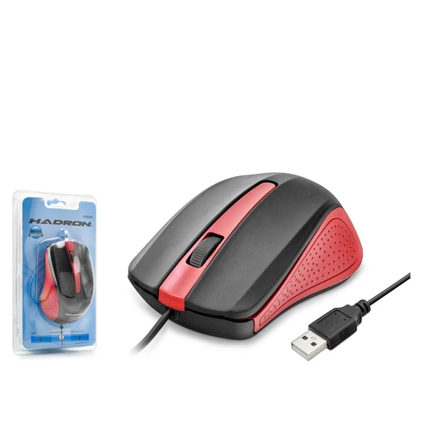 HADRON HDX3256(5644) MOUSE KABLOLU USB 800/1400 DPI 113CM KIRMIZI - 2