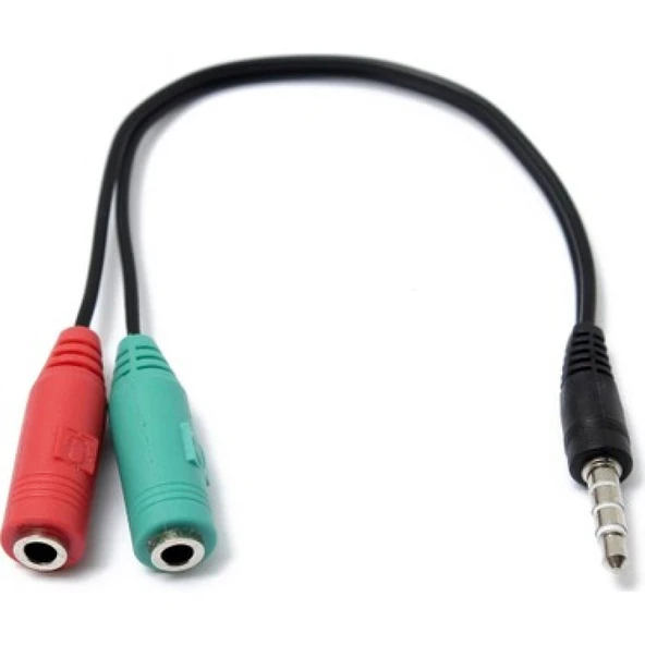 CONCORD C-575 KULAKLIK MİKROFON KULAKLIK AYIRICI MİKROFON ÇEVİRİCİ DÖNÜŞTÜRÜCÜ KABLO 20 CM 2 DİŞİ 1 ERKEK - 2