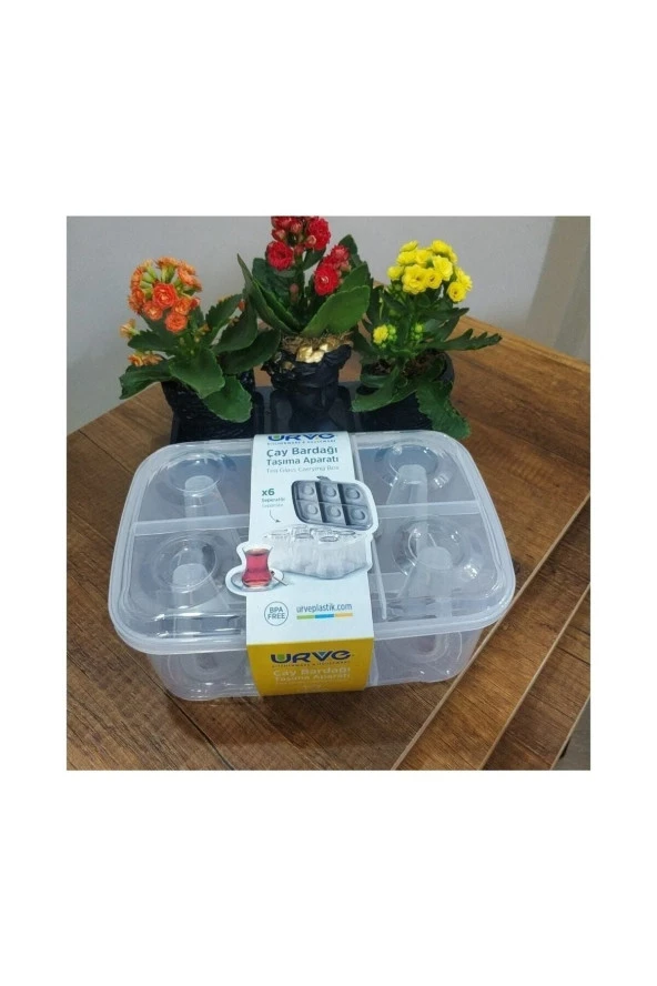 Çay bardağı taşıma aparatı - 2 li piknik çay bardağı taşıma kutusu 6+6 12 kişilik - Resim 2