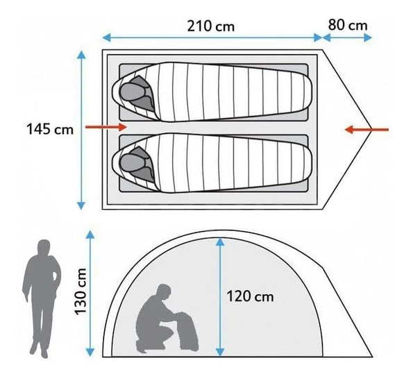 Evolite TURTLE 2PERSONS TENT EVO-9214 - 2