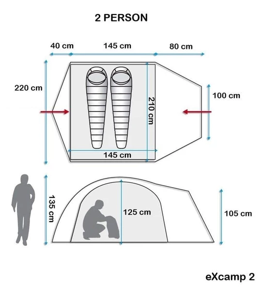 Evolite EXCAMP2 2 KİŞİLİK ÇADIR EVO-9209 - 3