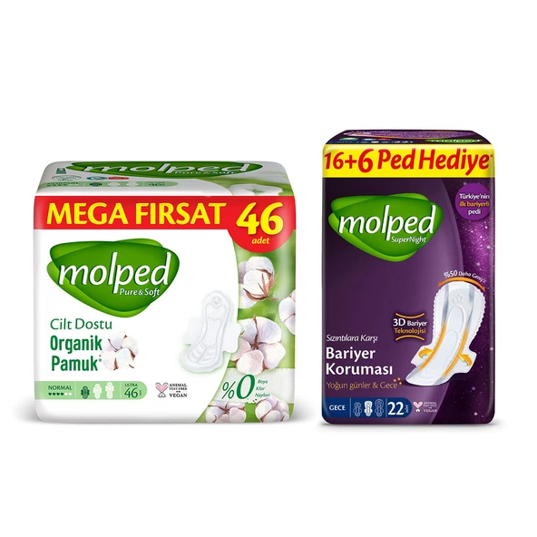MOLPED AVANTAJLI GÜNDÜZ GECE PAKETİ (PURE&SOFT 46'LI NORMAL + SUPERNIGHT 22'Lİ GECE) - 2