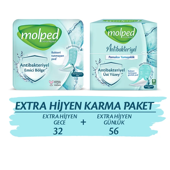MOLPED EXTRA HİJYEN KARMA PAKET (32'Lİ GECE + 56'LI GÜNLÜK)